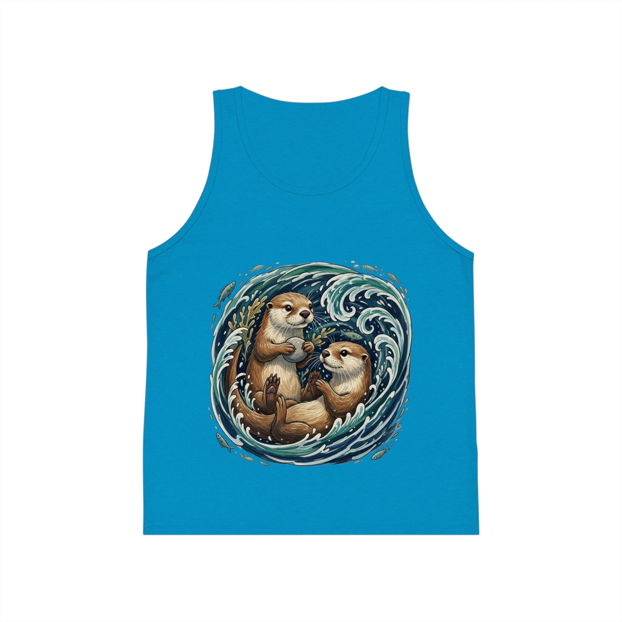 Kids Otter Tank Top – Playful Sea Otter Illustration
