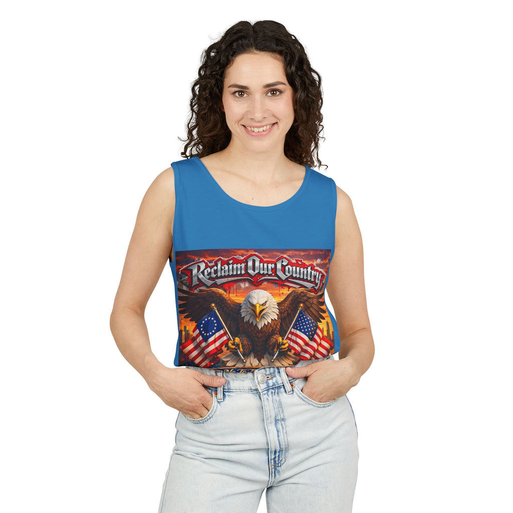 Reclaim Our Country Eagle Tank Top – Patriotic 1776 American Flag Tank
