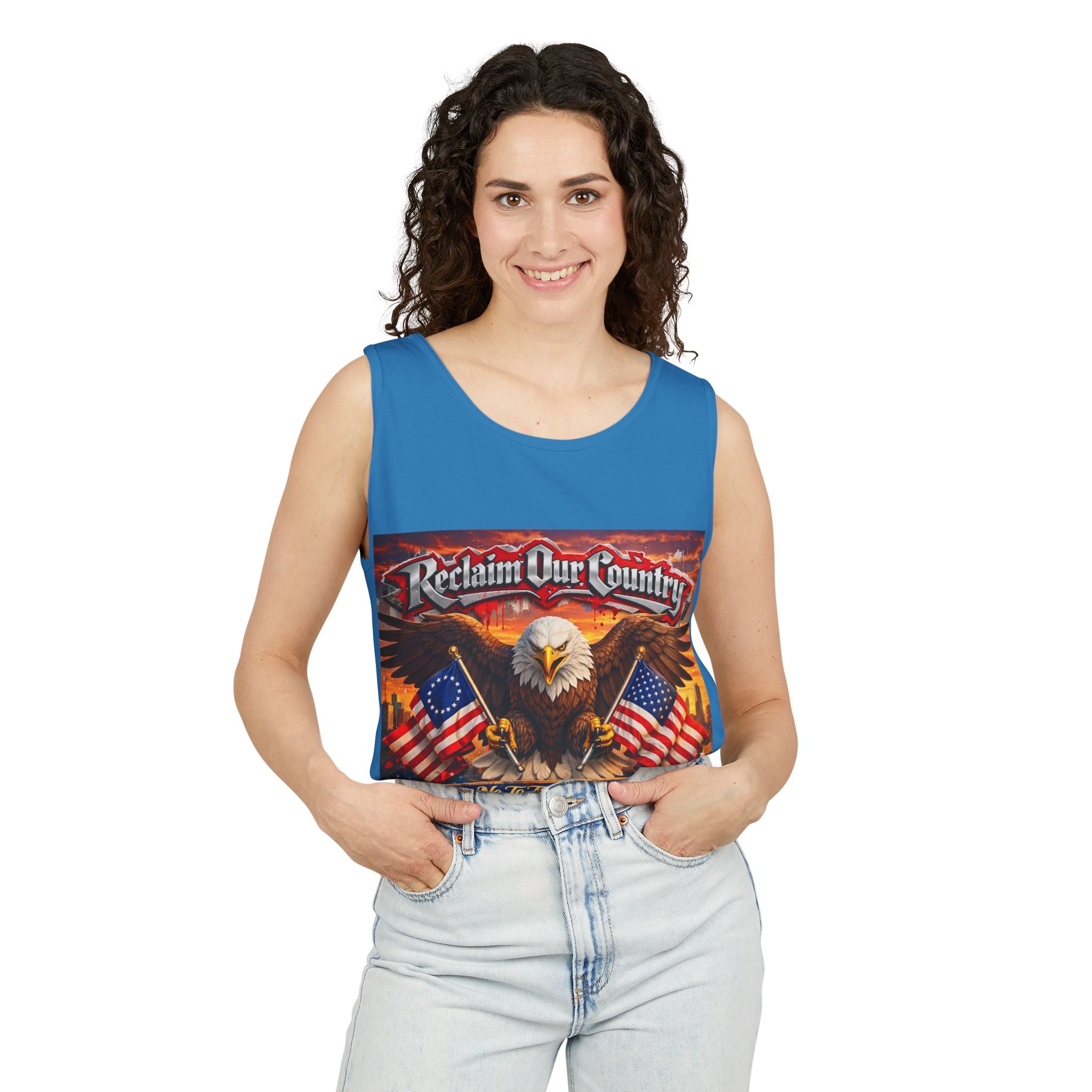 Reclaim Our Country Eagle Tank Top – Patriotic 1776 American Flag Tank