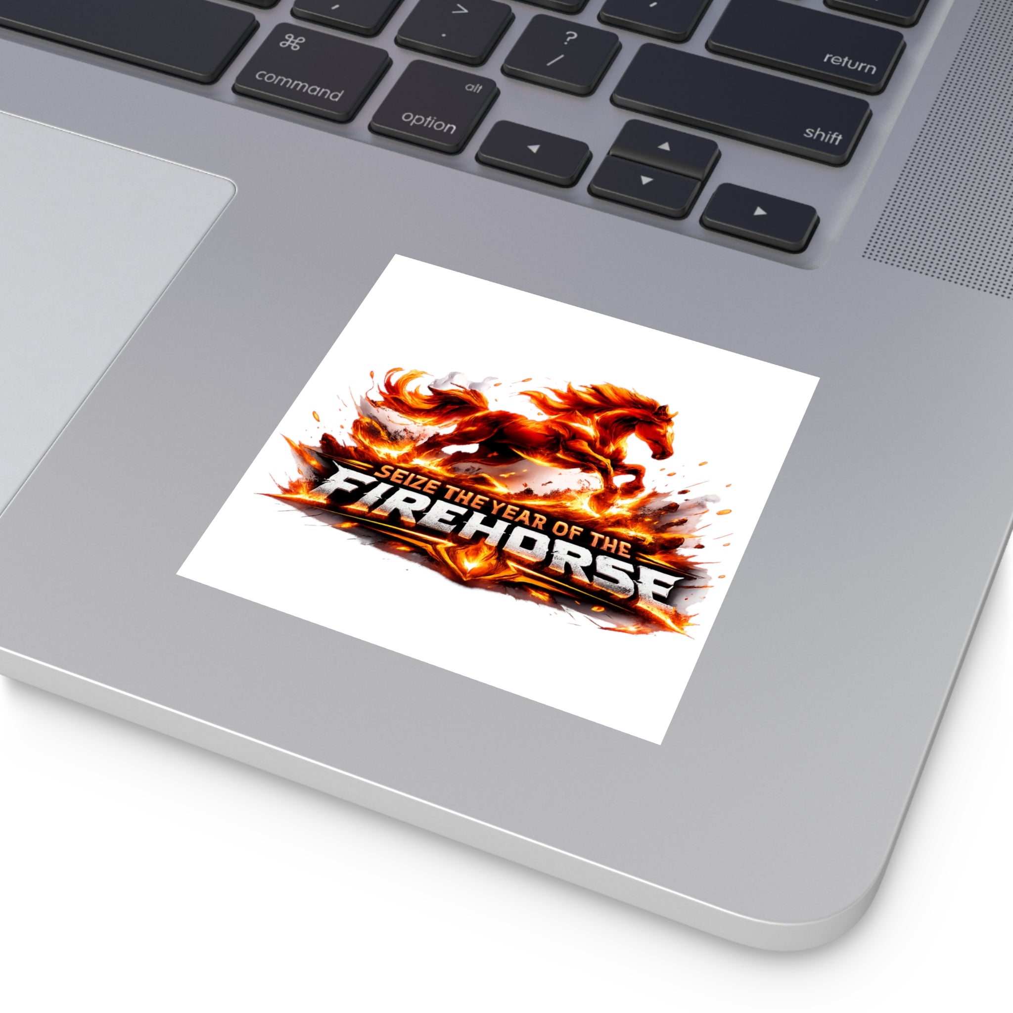 Firehorse Square Vinyl Sticker — "Seize the Year of the Firehorse"