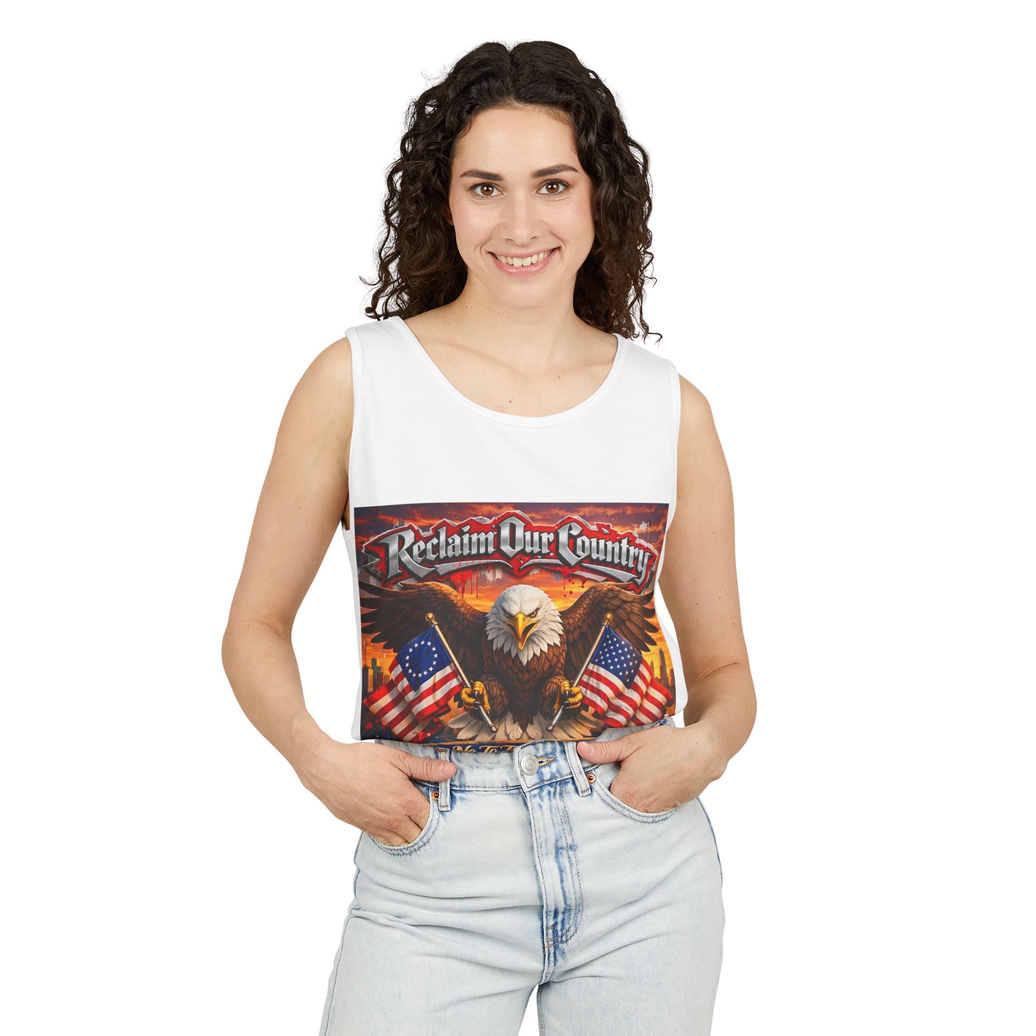 Reclaim Our Country Eagle Tank Top – Patriotic 1776 American Flag Tank