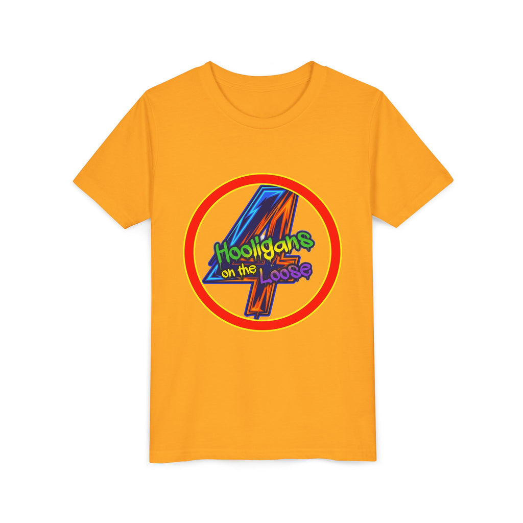 4 Hooligans on the Loose Logo Youth Tee — Fun Hooligan Life Shirt