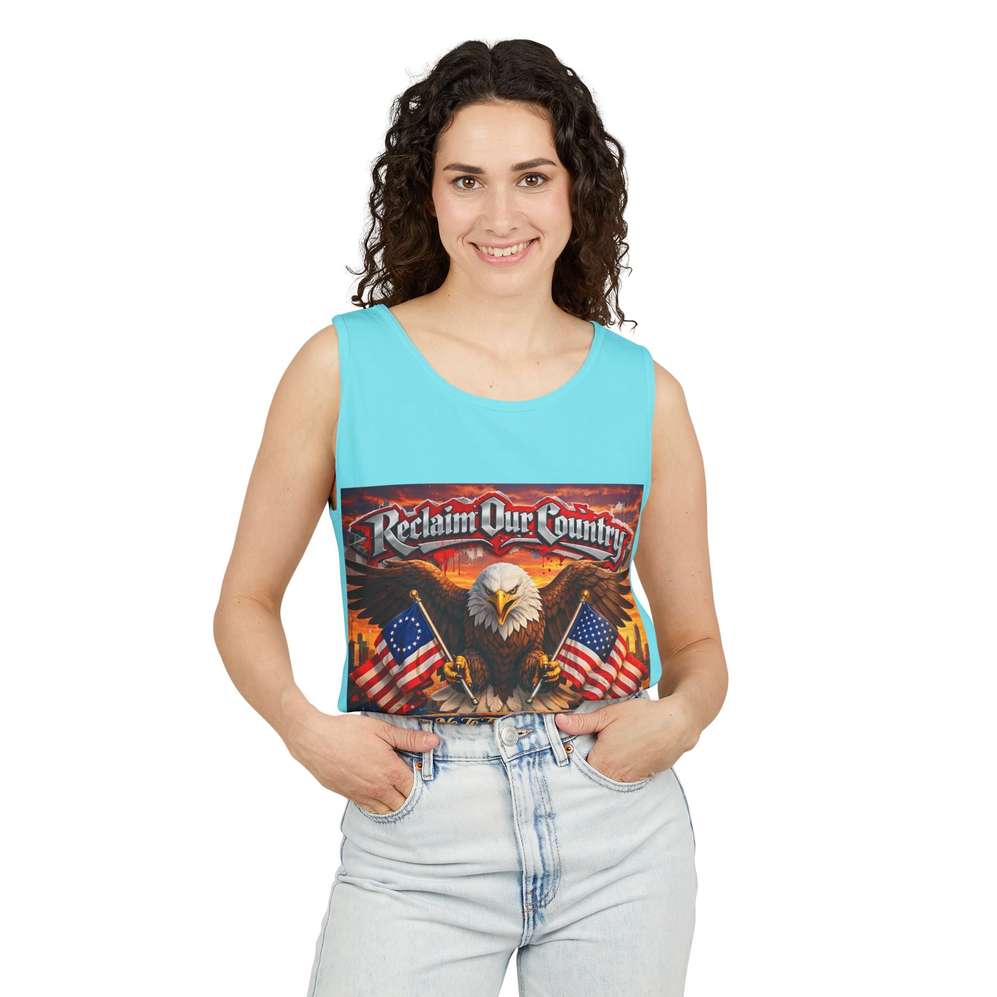 Reclaim Our Country Eagle Tank Top – Patriotic 1776 American Flag Tank