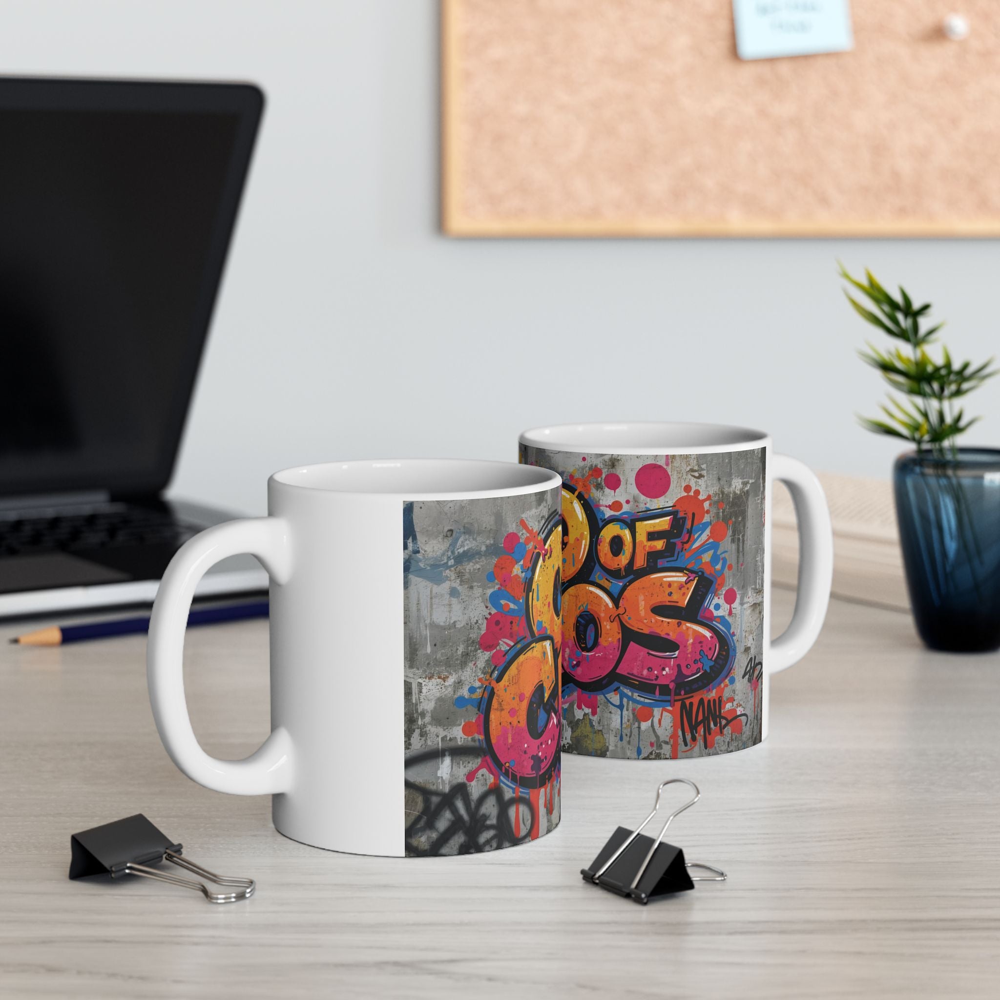 Ceramic Mug - "CEO of Chaos" Graffiti Coffee Cup | Funny Office Gift
